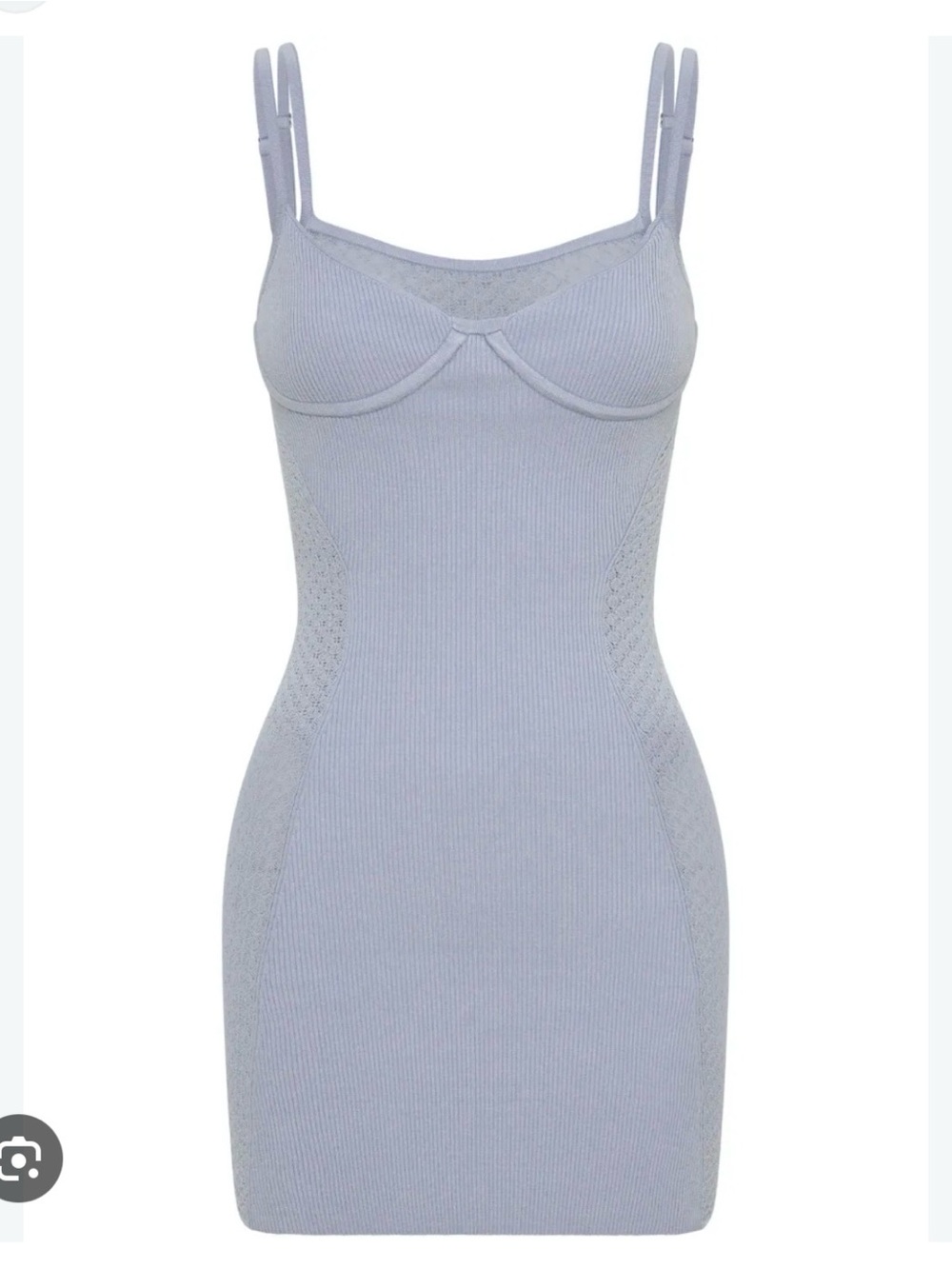 Dion Lee Serpent Lace-Panel Ribbed-Knit Minidress